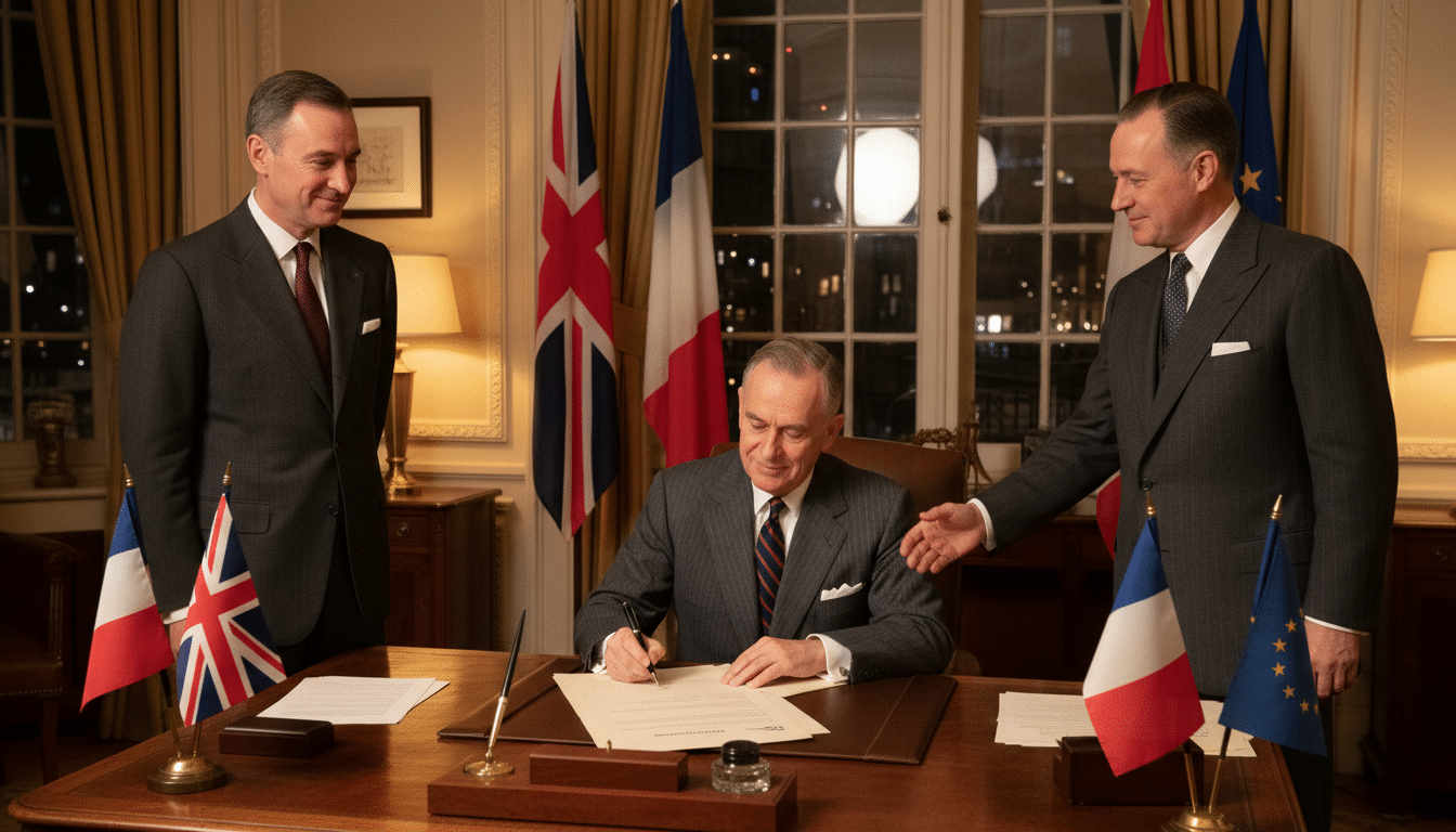 Signature du plan Marshall en 1948 par Truman