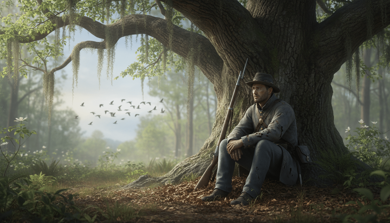 Soldat confédéré isolé après la fin de la guerre