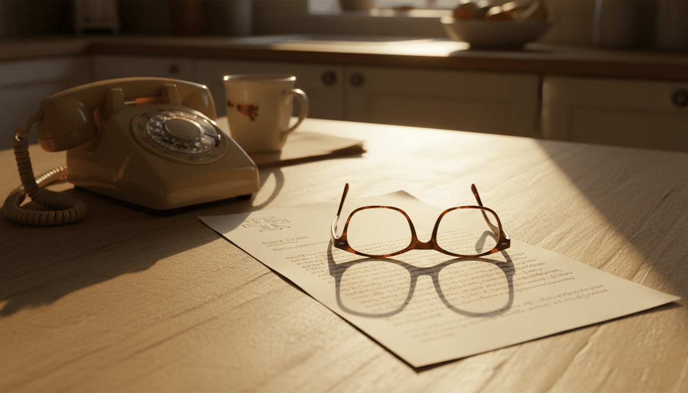 Facture hospitalière posée sur une table de cuisine
