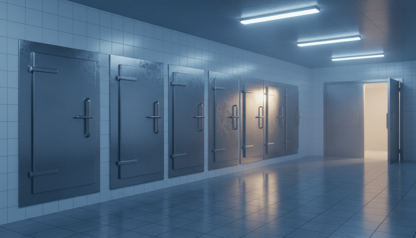 Chambres froides de la morgue d'un hôpital