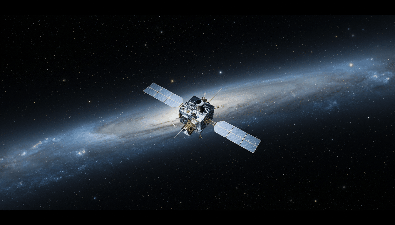 Sonde spatiale solitaire dans l'immensité de l'espace