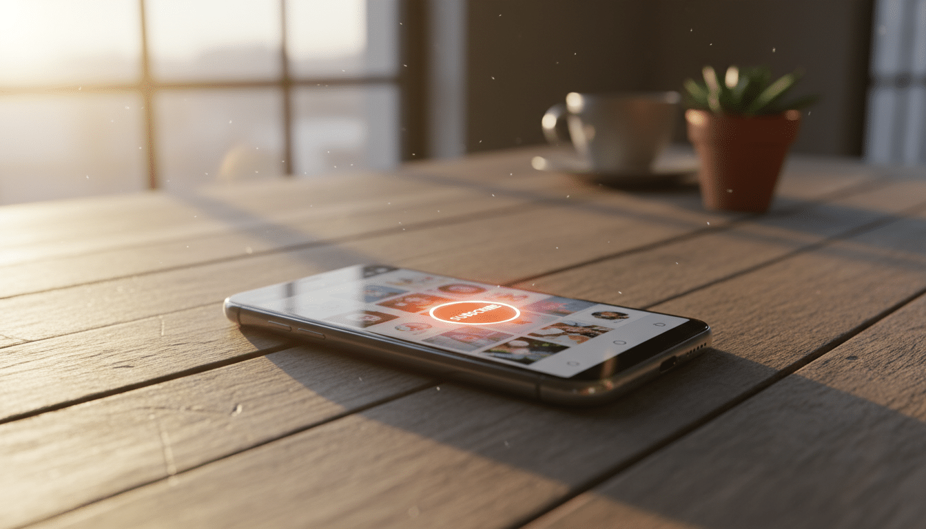 Interface d'une plateforme de contenu par abonnement sur smartphone, symbole du virage créatif de Shannon Elizabeth avec son compte OnlyFans