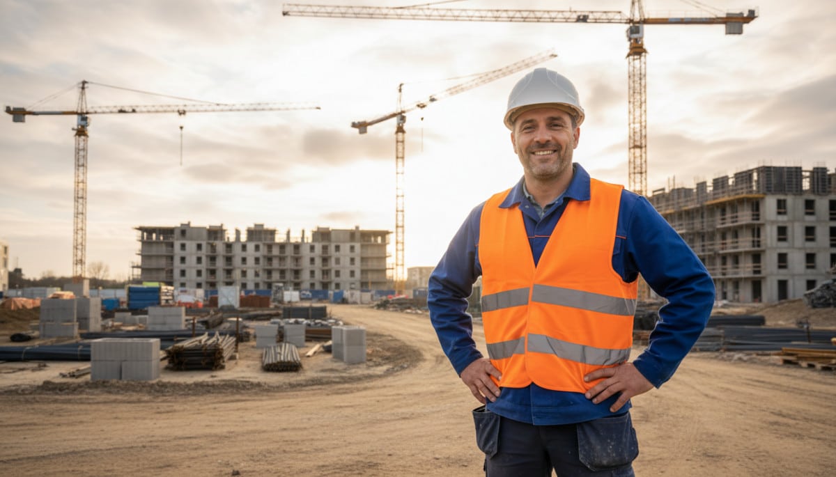 Stéphane, grutier en tenue de chantier sur un chantier du Nord