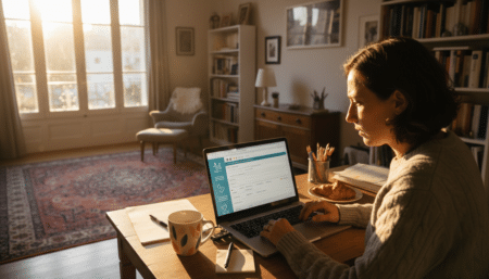 Salarié en télétravail consultant sa déclaration d'impôts