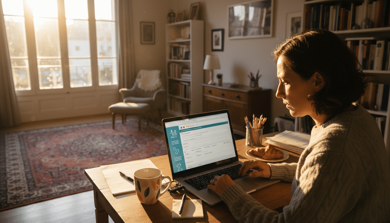 Salarié en télétravail consultant sa déclaration d'impôts