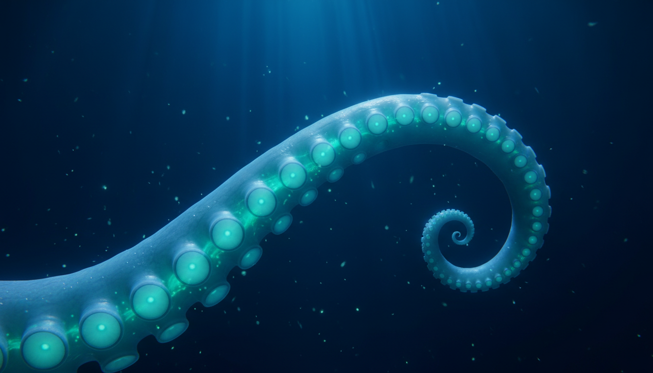 tentacule de pieuvre au sang bleu sous l'eau