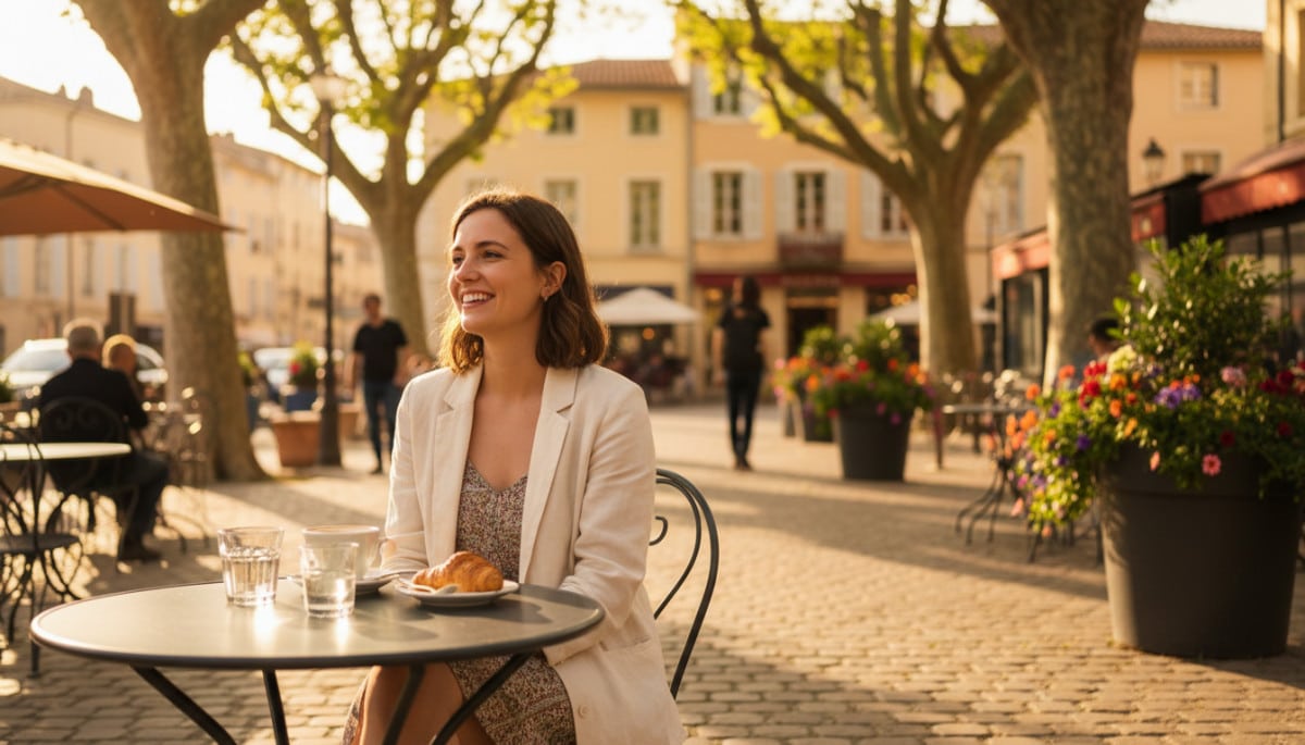Terrasse ensoleillée au sud de la France en avril