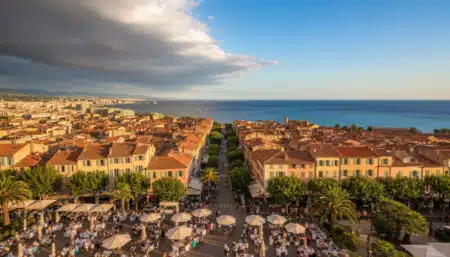 Terrasse ensoleillée au Sud pendant que le Nord reste nuageux