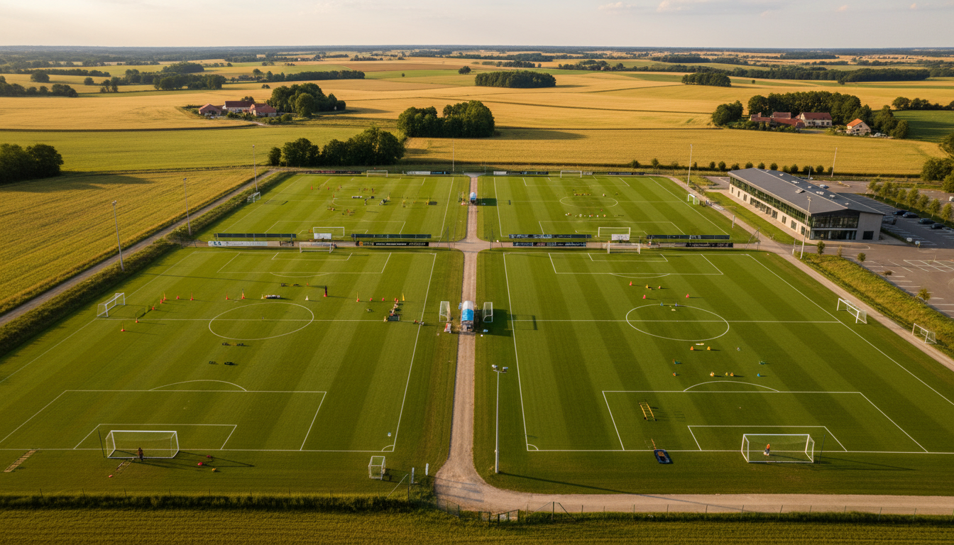 Centre d'entraînement du RC Lens La Gaillette vue aérienne