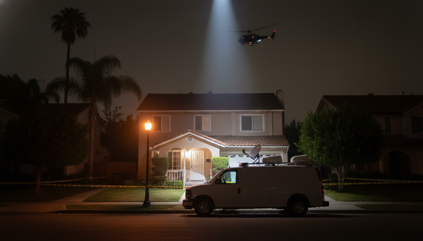 Maison du suspect à Torrance encerclée par la police