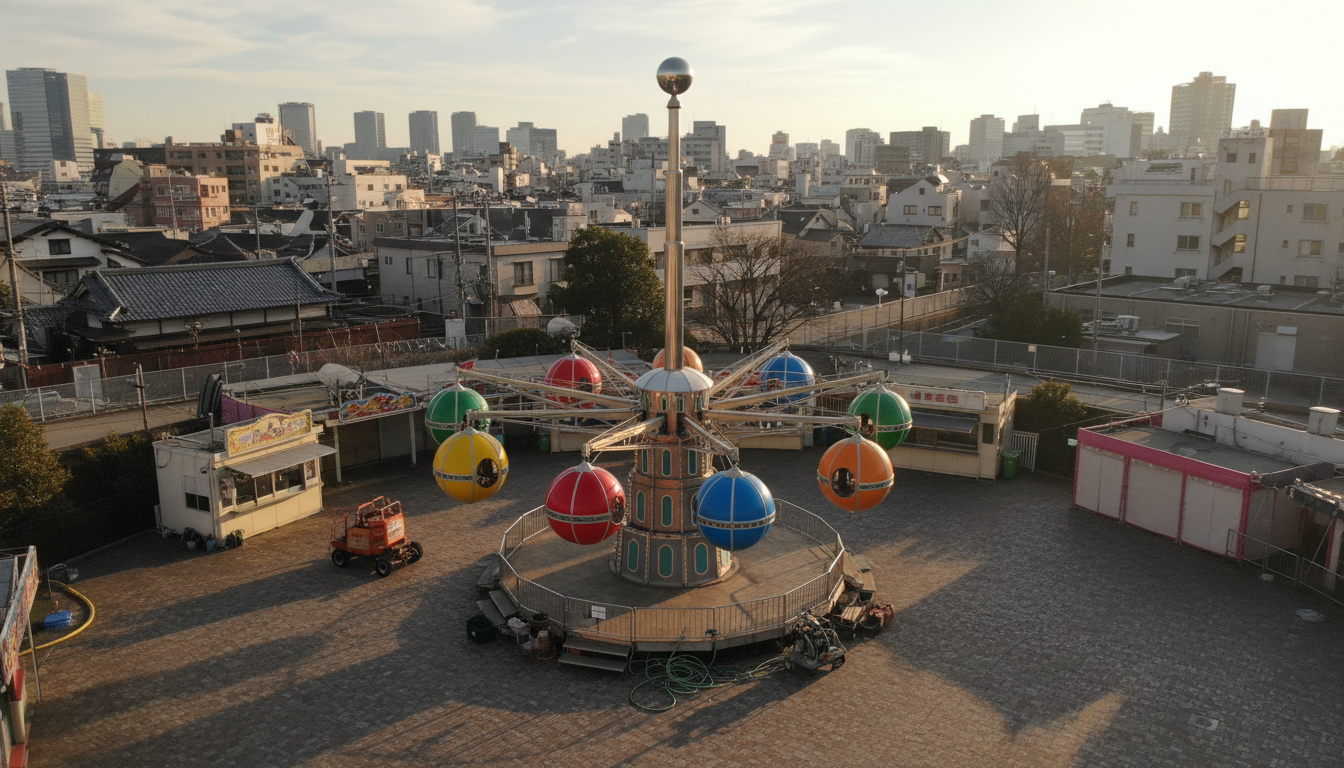 Le manège Flying Balloon du parc Tokyo Dome City