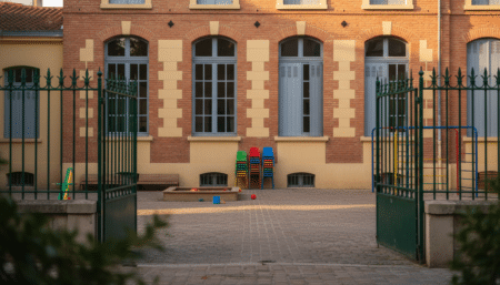Cour d'une école maternelle à Toulouse
