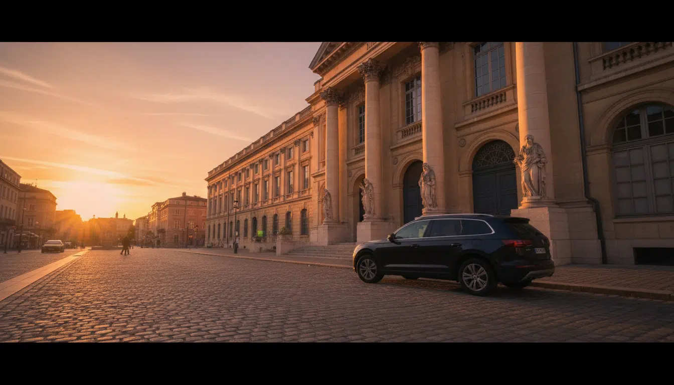 Palais de justice de Toulouse au coucher du soleil