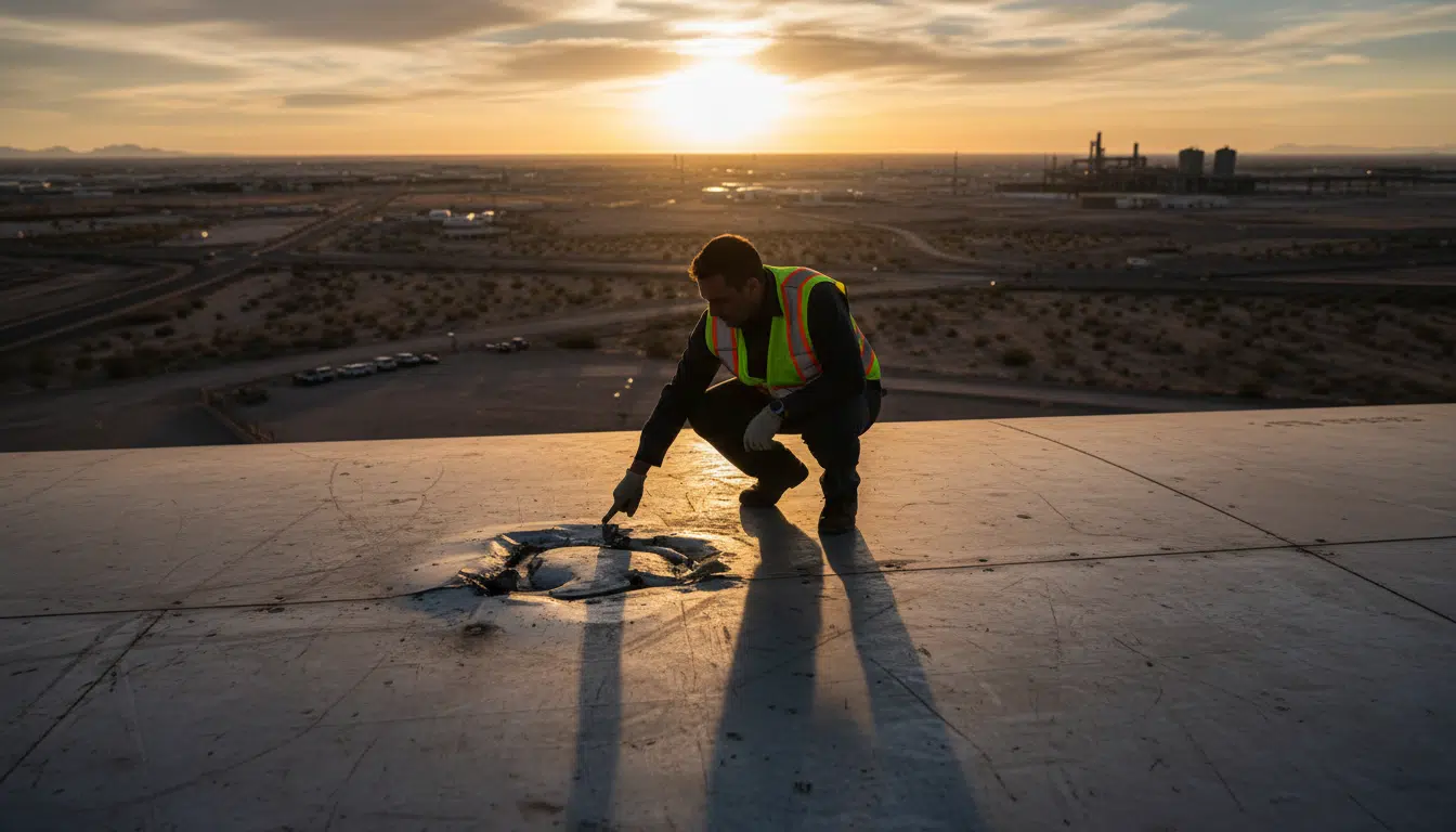 Enquêteur militaire analysant des débris d'avion