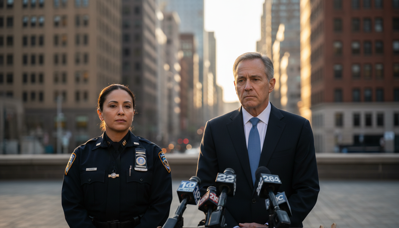 Le maire de New York lors d'une conférence de presse