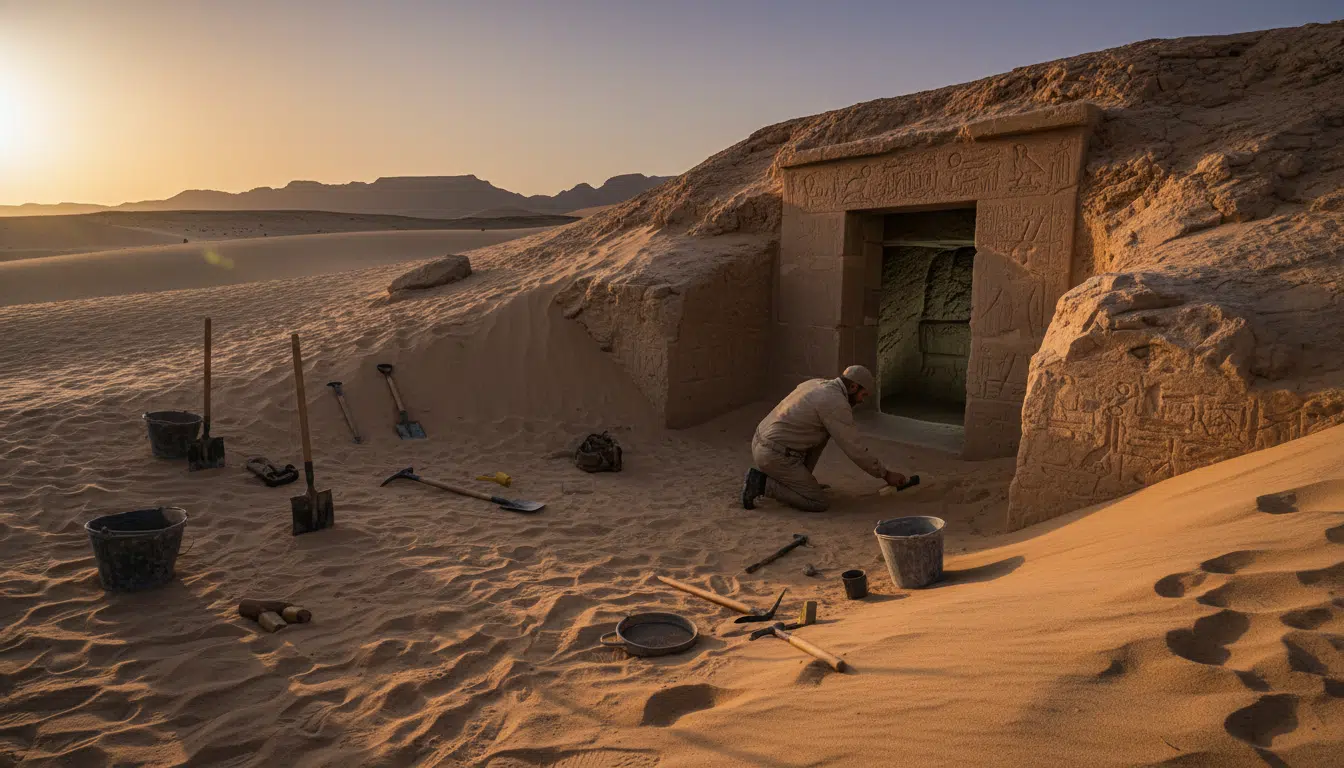 Site de fouilles archéologiques à Oxyrhynchus en Égypte