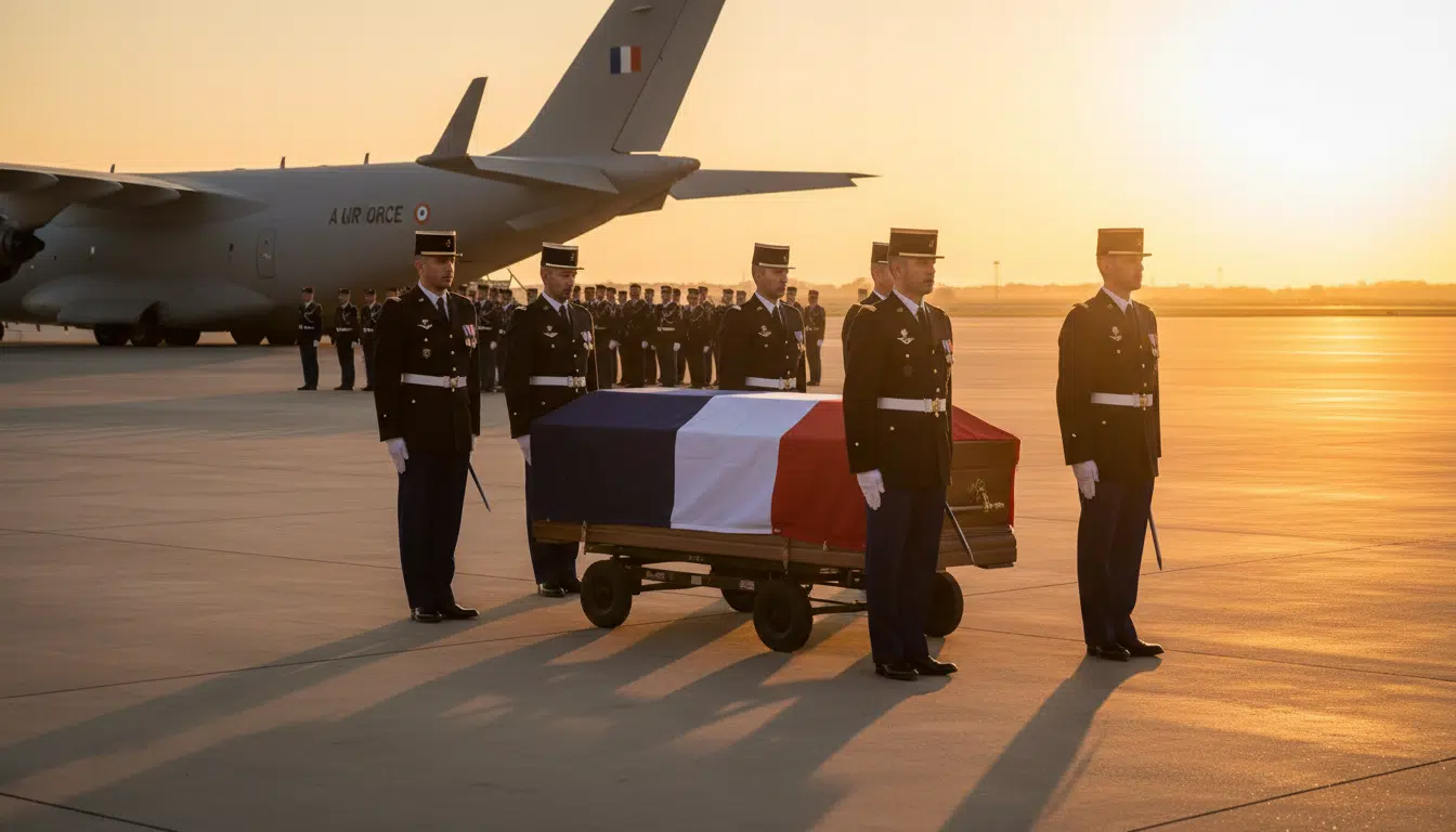 Cérémonie militaire pour le rapatriement du soldat français tué au Liban