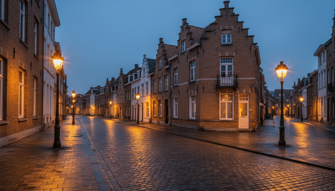 Rue résidentielle d'Anvers avec fenêtre ouverte au rez-de-chaussée