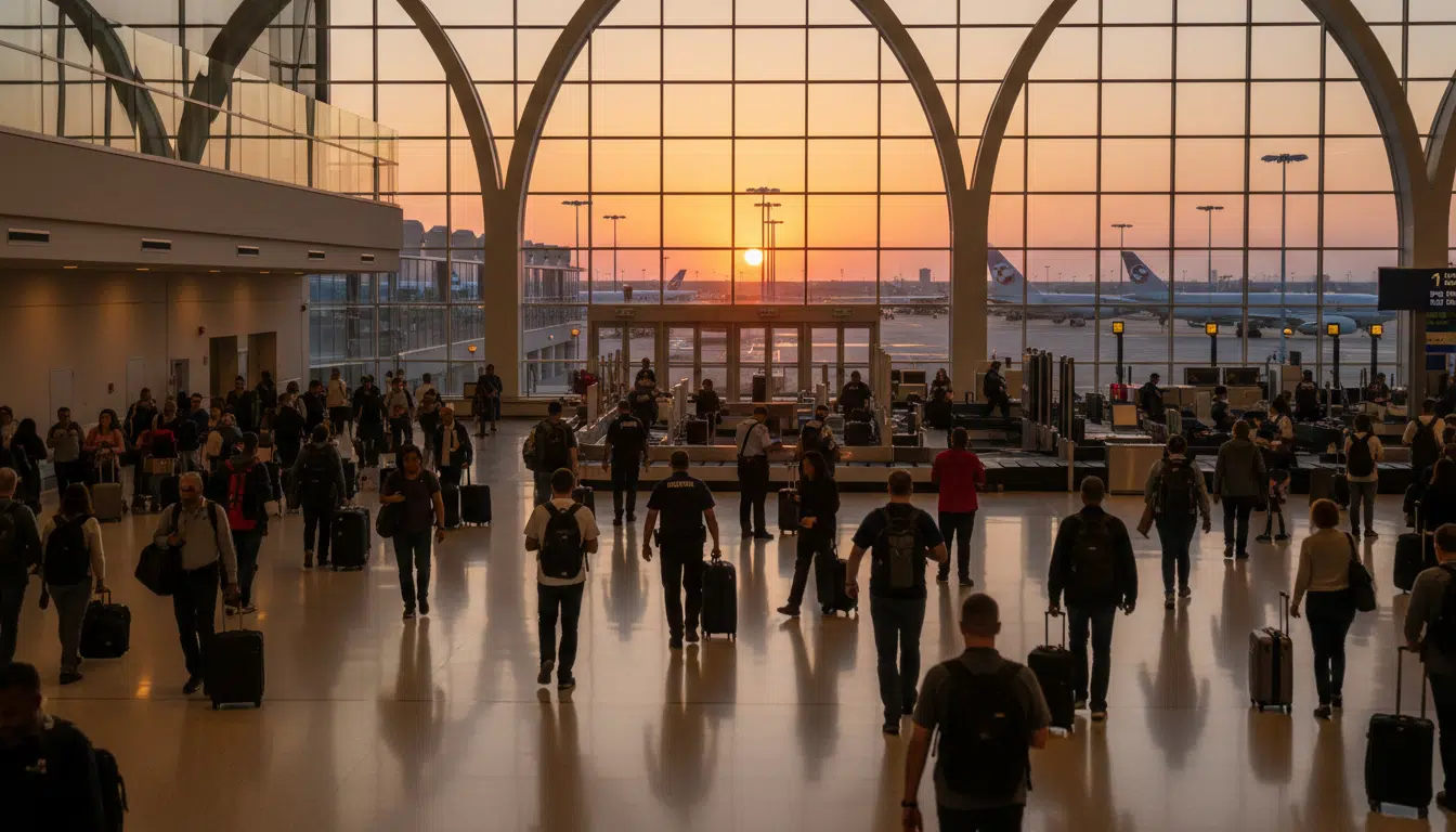 Terminal de l'aéroport O'Hare de Chicago avec contrôle douanier