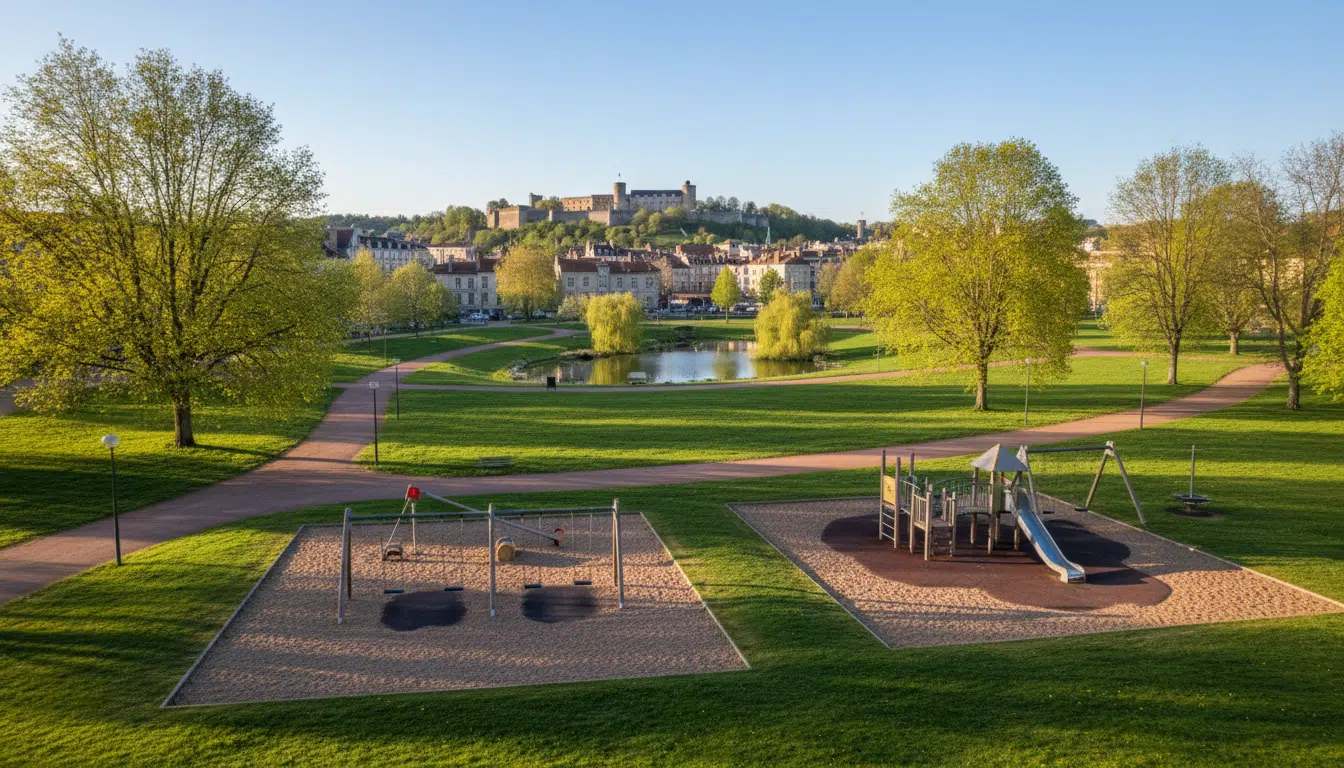 Parc urbain de Planoise à Besançon un dimanche après-midi