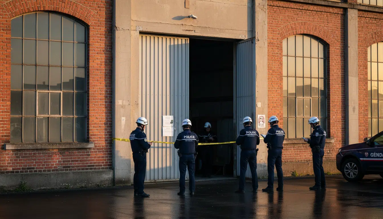 Enquêteurs de gendarmerie sur le site d'un accident du travail