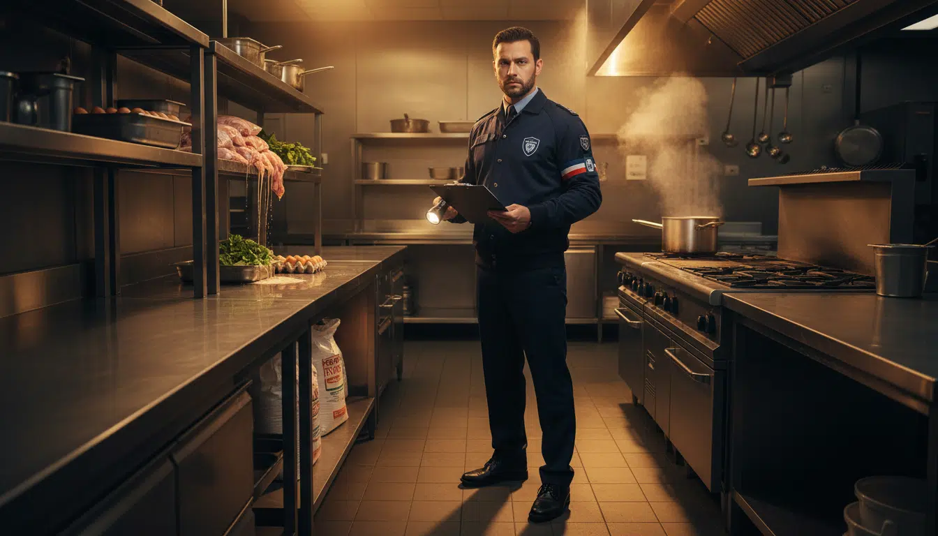 Inspection sanitaire dans une cuisine de restaurant