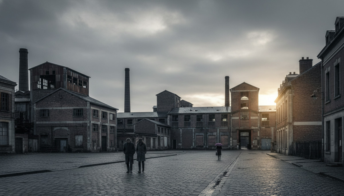 Ville post-industrielle française avec peu d'activité économique