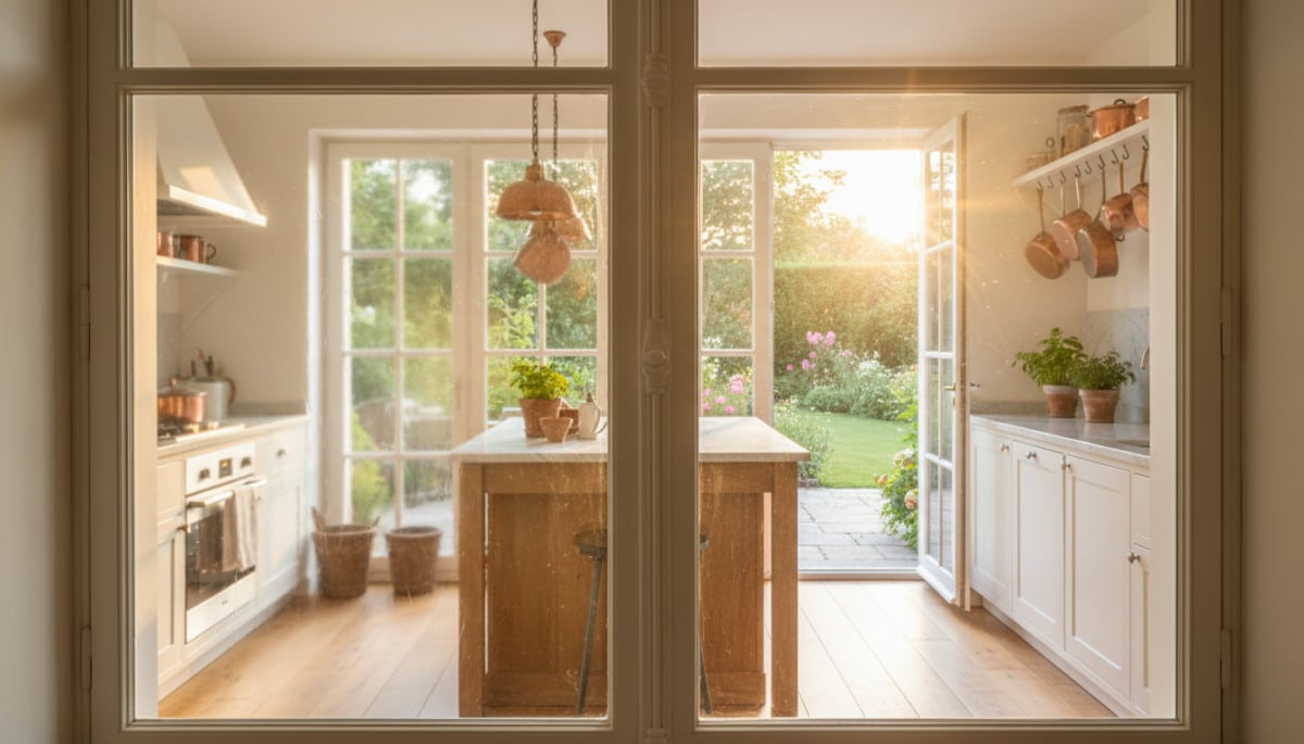 Vitre avant et après nettoyage à l'allumette