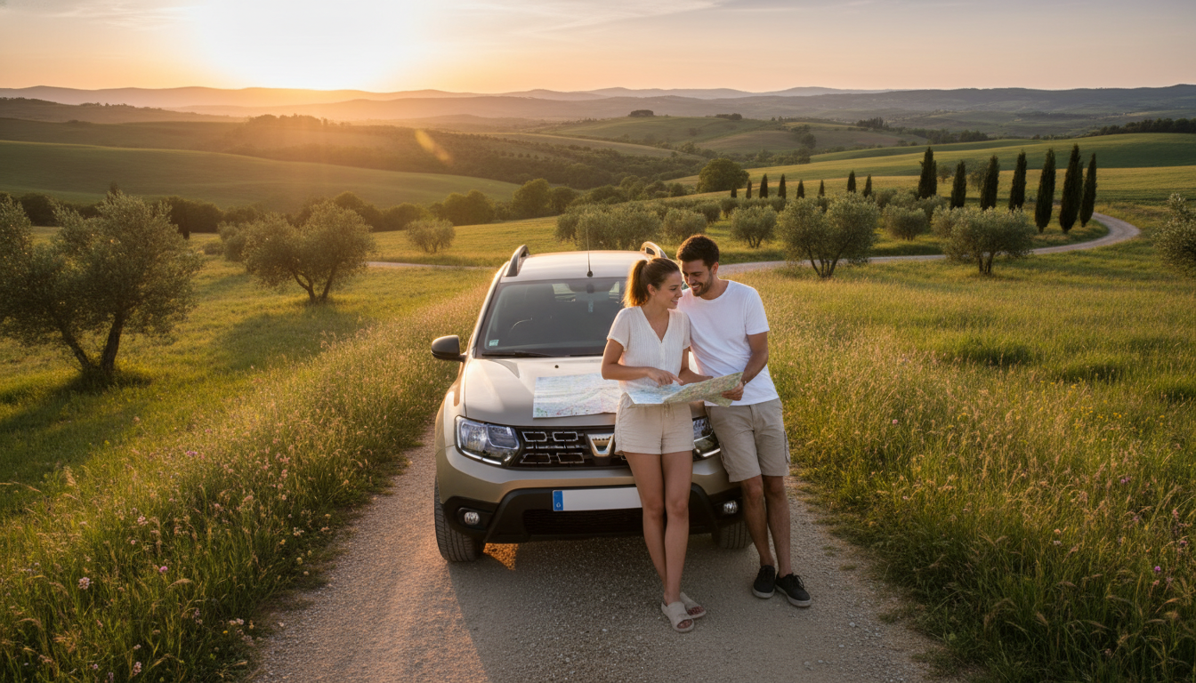 Dacia Duster sur une route de campagne française