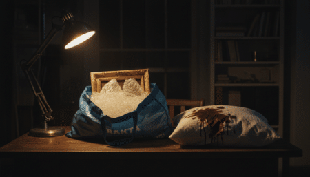 Sac Ikea bleu contenant le tableau de Van Gogh volé