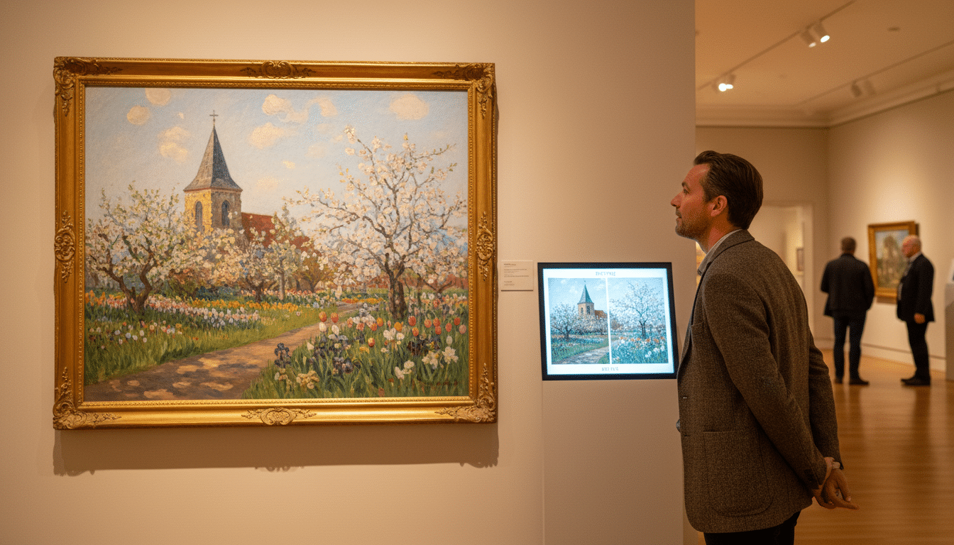 Visiteur devant le Van Gogh restauré au Groninger Museum