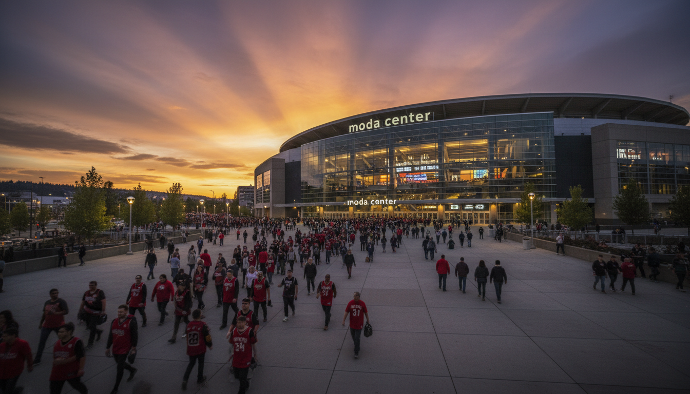 Le Moda Center de Portland avant un match de play-offs NBA