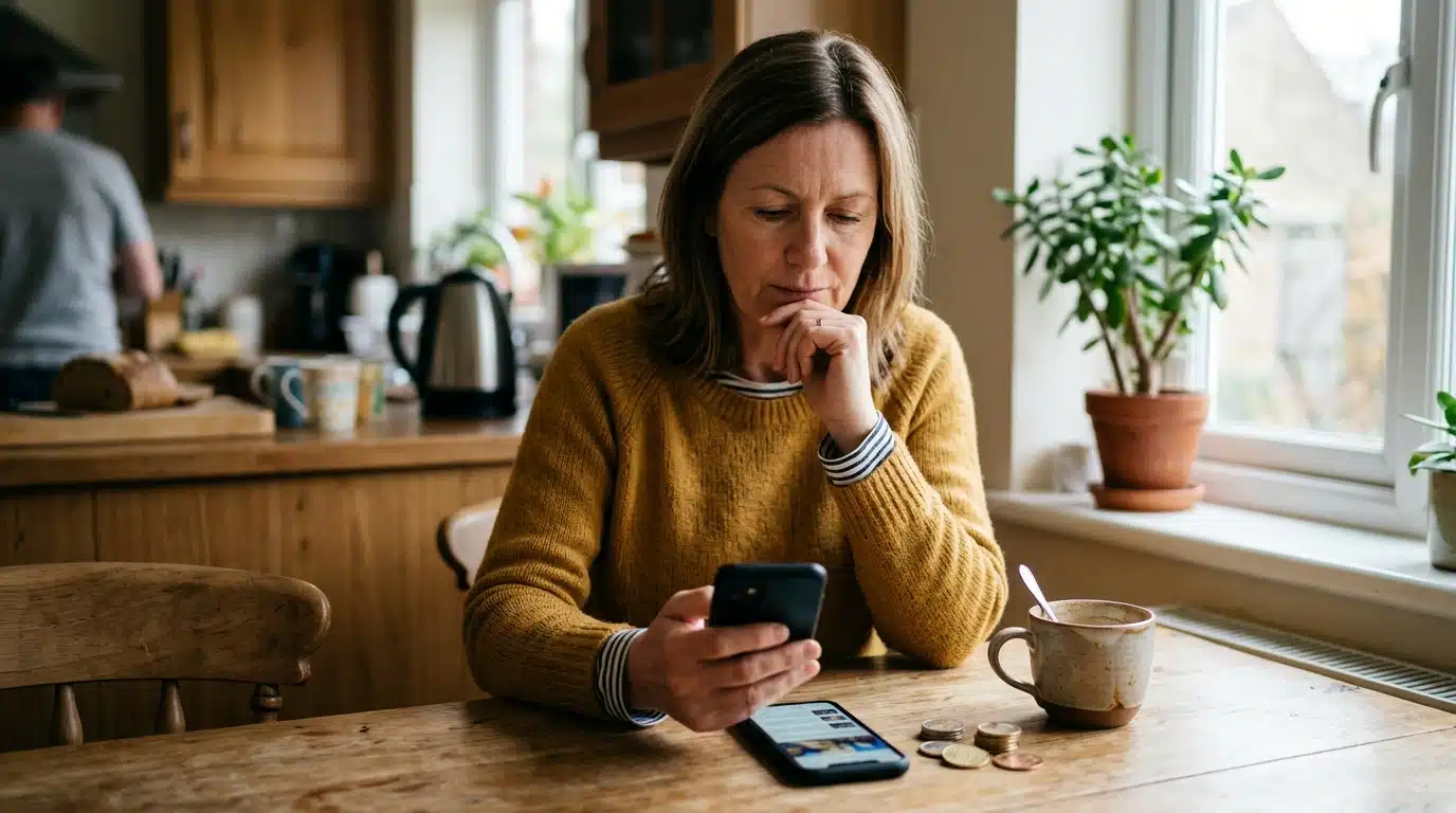 Utilisateur réfléchissant au coût de l'abonnement WhatsApp Plus