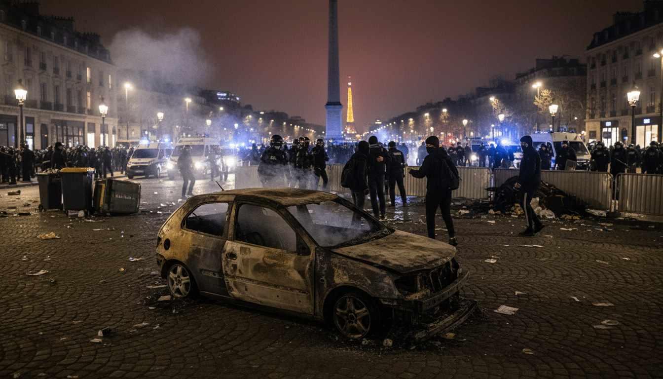 127 interpellations, voiture brûlée, Concorde saccagée : la nuit de chaos à Paris après la qualification du PSG