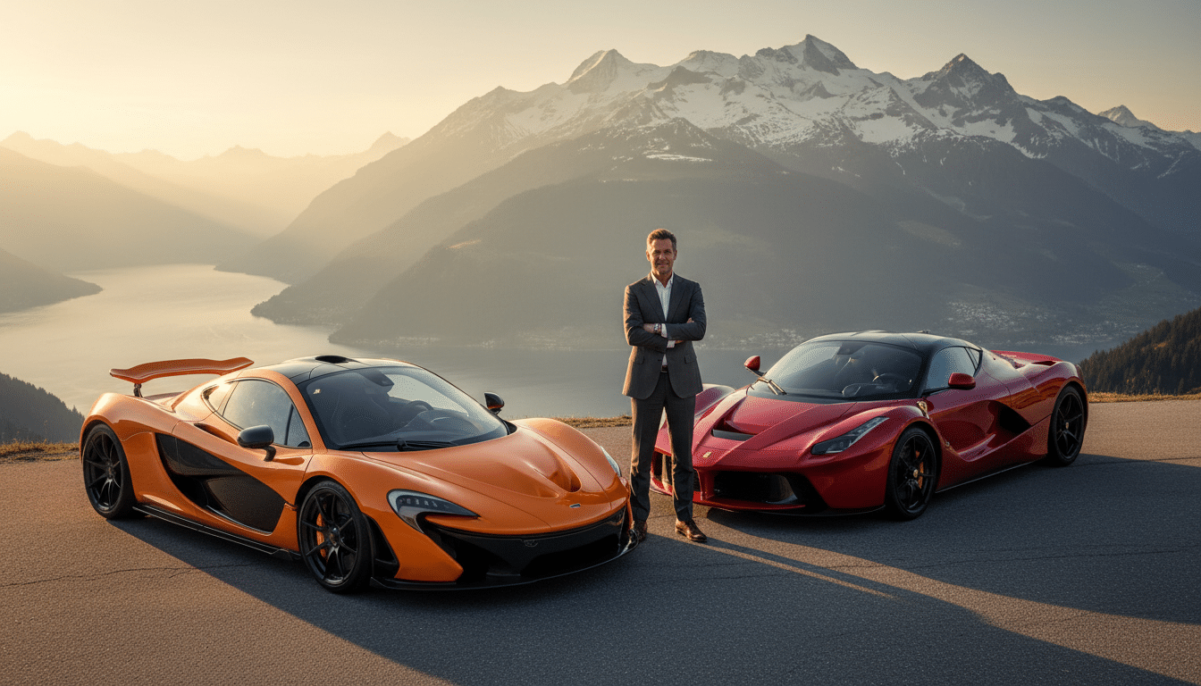 McLaren P1 et Ferrari LaFerrari sur route suisse