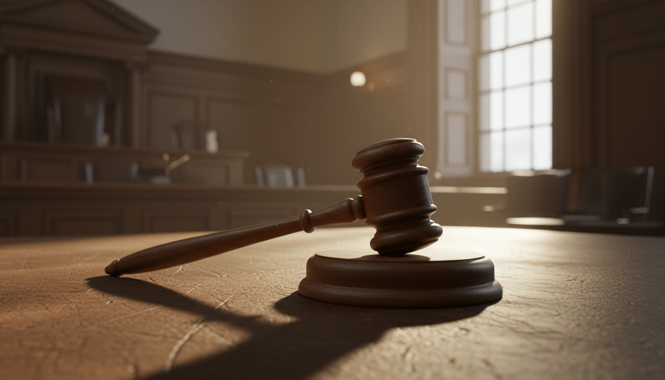 Marteau de juge dans un tribunal américain