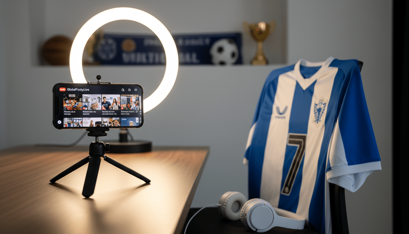 Smartphone sur trépied avec lumière ring pour se filmer en candidature vidéo