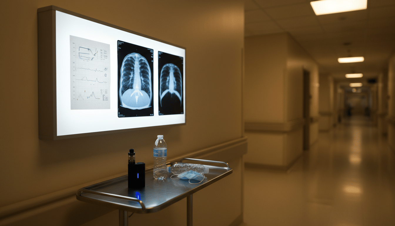 Scanner pulmonaire et vapoteuse dans un couloir d'hôpital