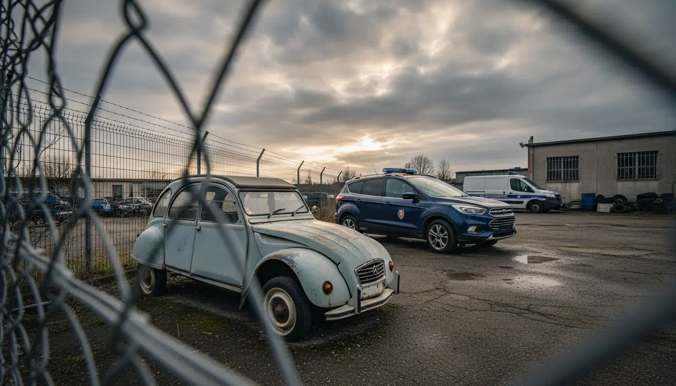 2CV saisie dans une fourrière de gendarmerie