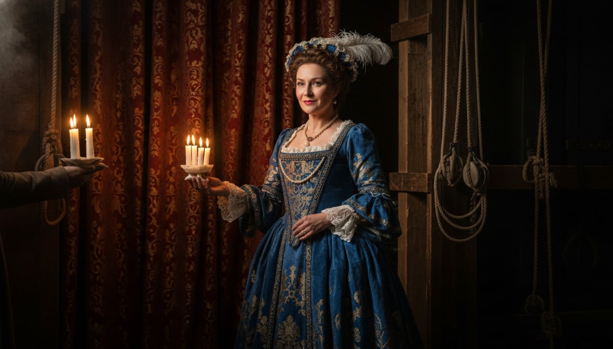 Actrice de théâtre dans les coulisses avant d'entrer en scène