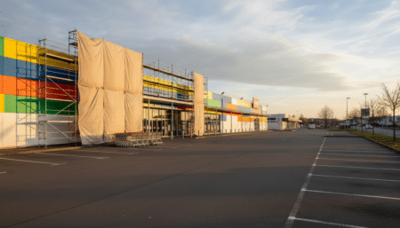 Magasin Gifi en cours de transformation en zone commerciale