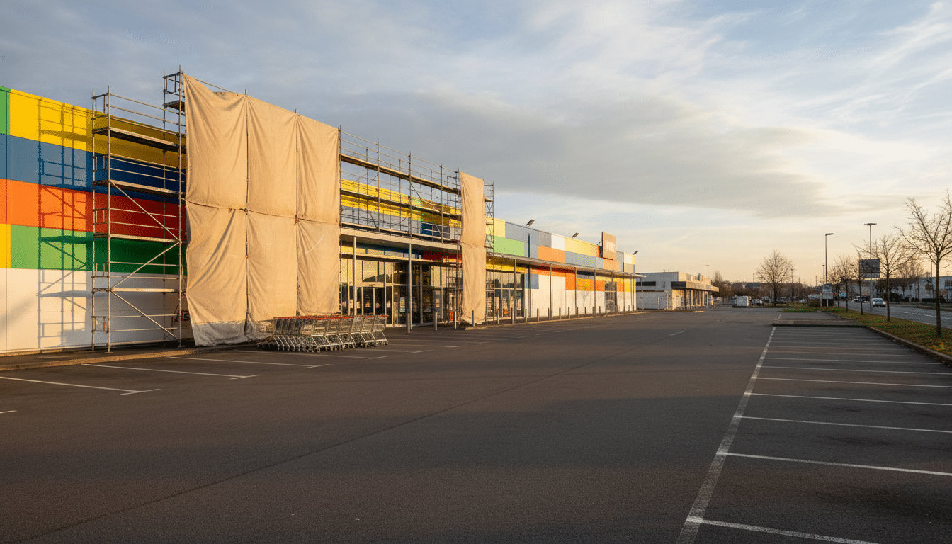 Magasin Gifi en cours de transformation en zone commerciale