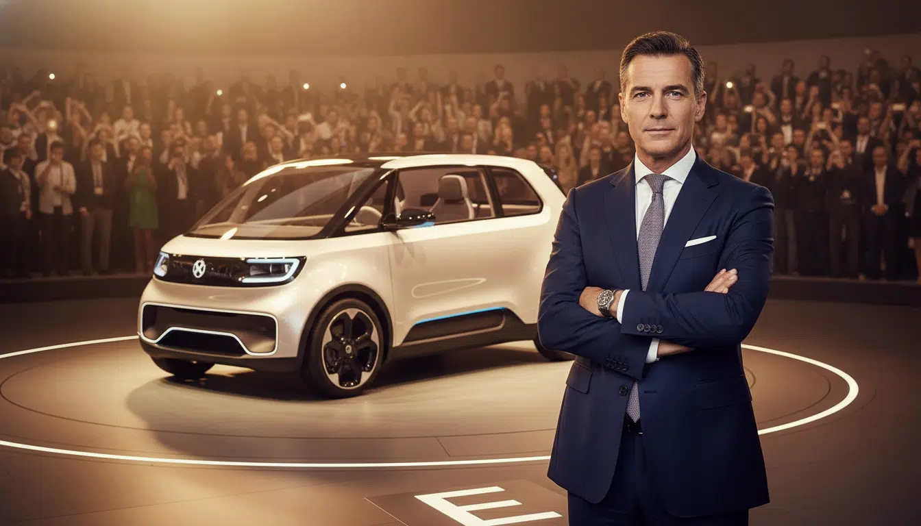 PDG de Citroën présentant le projet de citadine électrique