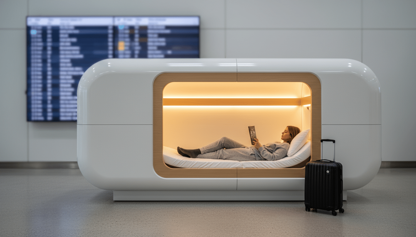 Hôtel capsule confortable dans un terminal aéroportuaire