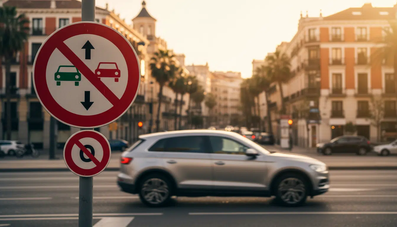 Panneau de zone à faibles émissions en Espagne