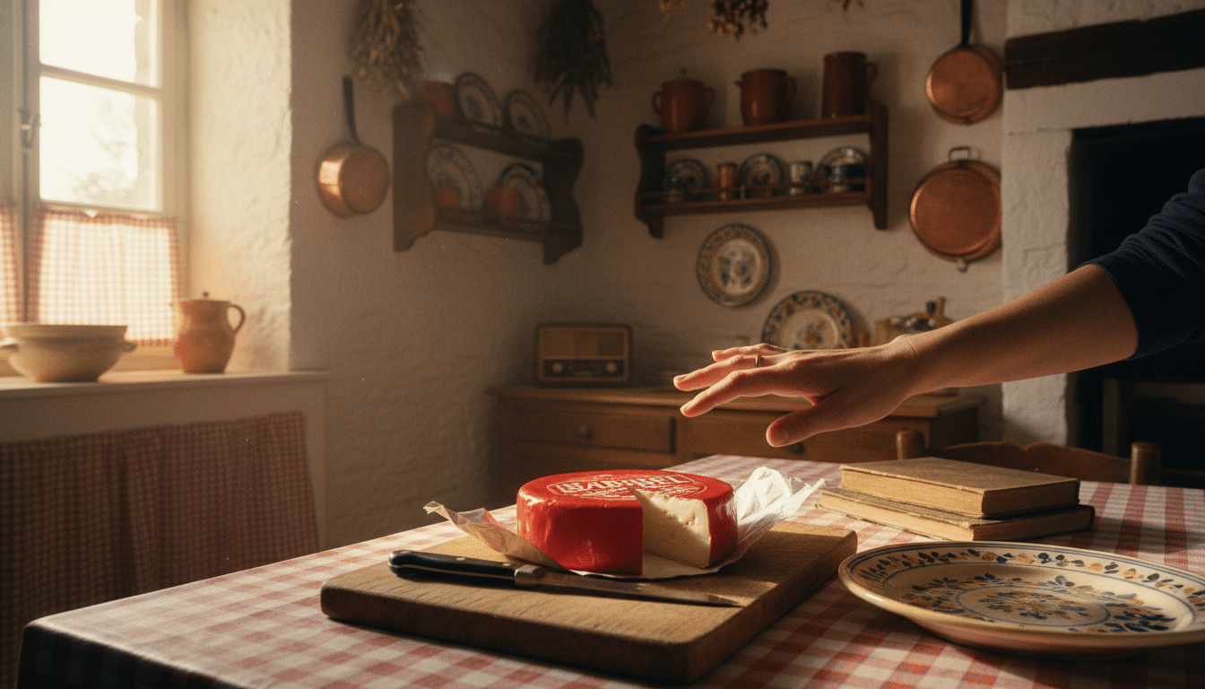 Babybel Maxi sur une planche dans une cuisine française