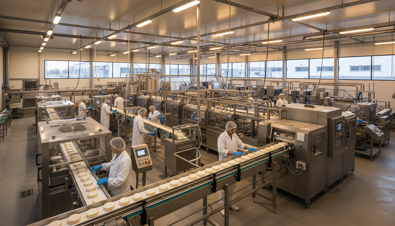 Ligne de production de Mini Babybel en usine