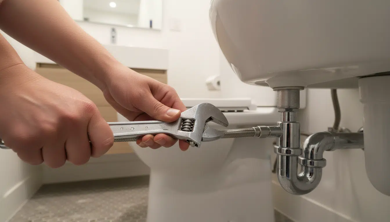 Installation facile d'une douchette WC avec clé à molette