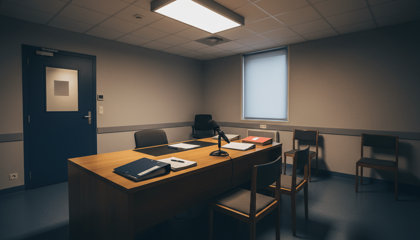 Salle d'audition dans un commissariat français