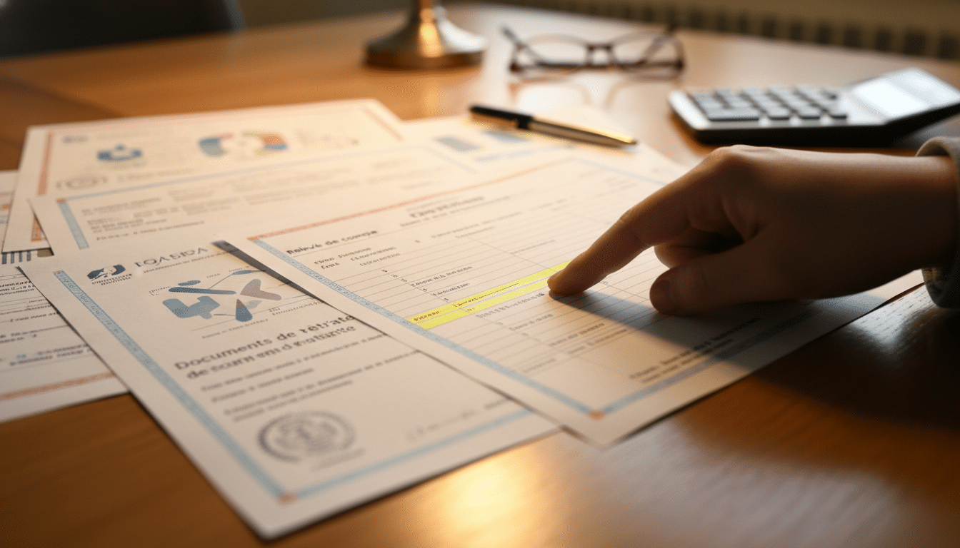 Relevés bancaires montrant une interruption de pension complémentaire